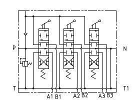 Гидравлическая схема распределителя 3P40F-OT (замена для 03Р40-1А8А8А8 MKZ1)